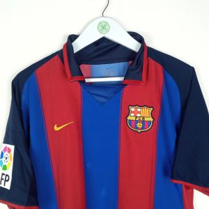 2003-2004 Barcelona Home Shirt Ronaldinho #10 (L)