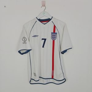 2002-04 England Home Shirt Beckham #7 (Excellent) M