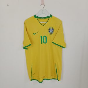 2008-10 Brazil Home Shirt Ronaldinho #10 (Excellent) L