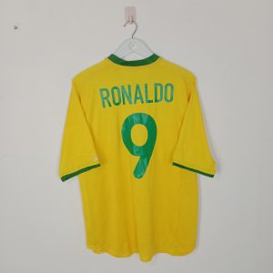 2000-01 Brazil Home Shirt Ronaldo #9 (Excellent) M