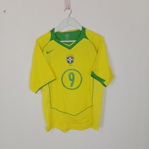 2004-06 Brazil Home Shirt Ronaldo #9 (Excellent) M
