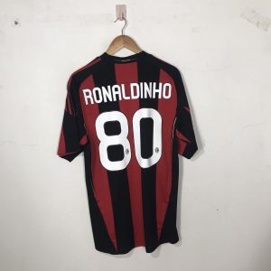 2010-11 Ac Milan BNWT Home Shirt Ronaldinho #80 (Excellent) Size L
