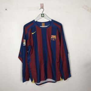 2005-06 Barcelona L/S Home Shirt Ronaldinho #10 (Very Good) Size S