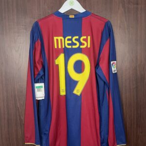 2007-08 Barcelona BNWT LS Home Shirt Messi #19 (Excellent) Size XL