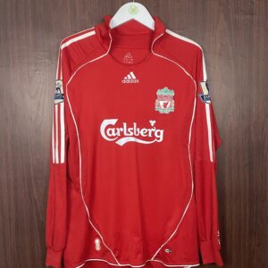 2007-08 Liverpool LS Home Shirt Gerrard #8 (Excellent) Size L