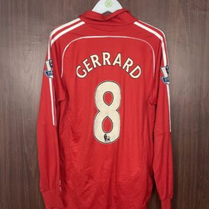 2007-08 Liverpool LS Home Shirt Gerrard #8 (Excellent) Size L