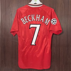 1999-00 Manchester United CL Home Shirt Beckham #7 (Excellent) Size M