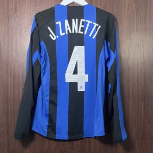 2004-05 Inter Milan LS Home Shirt Zanetti #4 (Excellent) Size M