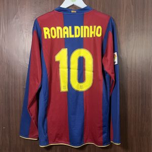 2007-08 Barcelona LS Home Shirt Ronaldinho #10 (Excellent) Size L