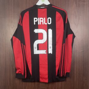 2010-11 Ac Milan LS Home Shirt Pirlo #21 (Excellent) Size L