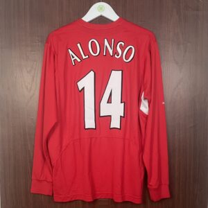 2005-06 Liverpool LS CL Home Shirt Alonso #14 (Excellent) Size L