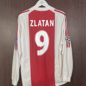 2002-03 Ajax Amsterdam LS CL Home Shirt Zlatan #9 (Excellent) Size L