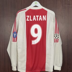 2002-03 Ajax Amsterdam LS CL Home Shirt Zlatan #9 (Excellent) Size L