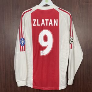 2002-03 Ajax Amsterdam LS CL Home Shirt Zlatan #9 (Excellent) Size L