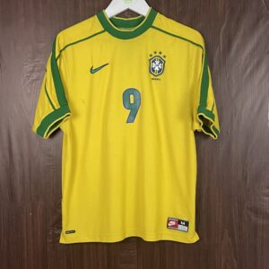 1998 Brazil Reissue Home Shirt Ronaldo #9 (Excellent) Size M
