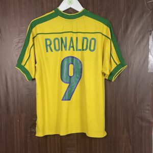 1998 Brazil Reissue Home Shirt Ronaldo #9 (Excellent) Size M