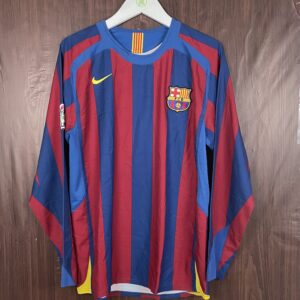 2005-06 Barcelona LS Home Shirt Ronaldinho #10 (Excellent) Size M