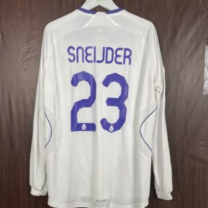 2007-08 Real Madrid LS CL Home Shirt Sneijder #23 (Excellent) Size L